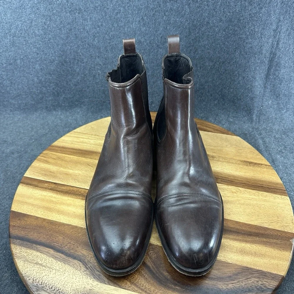 Roberto Cavalli Chelsea Boots Leather 6237 Brown Men's Size 44 MSRP $249